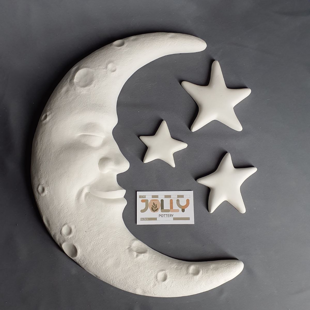 Large Moon Croissant with Stars