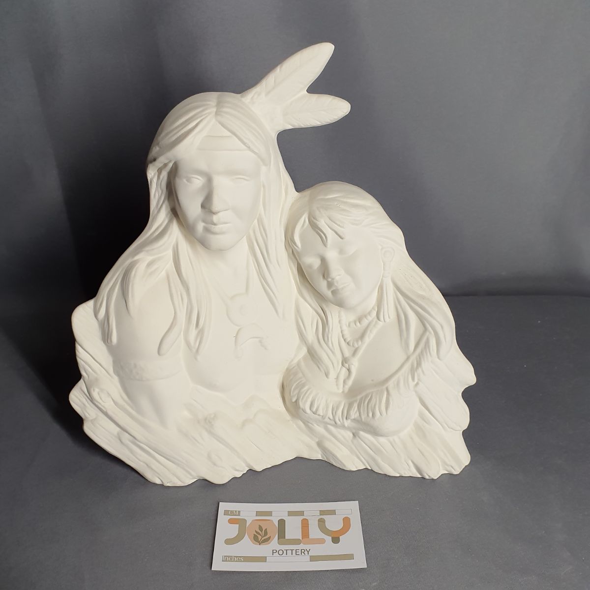 Native American Couple Bust