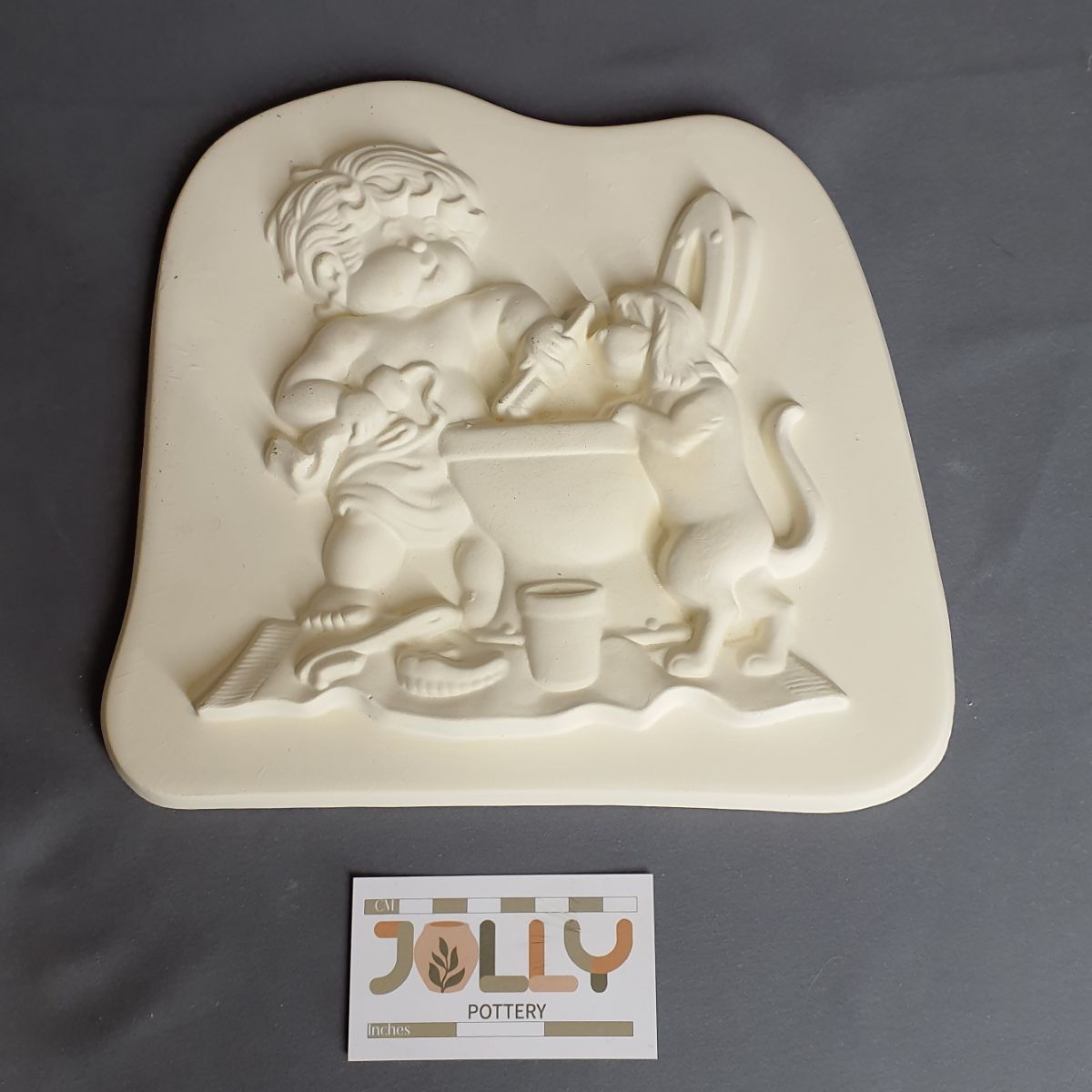 Dog and Boy Bathroom Plaque