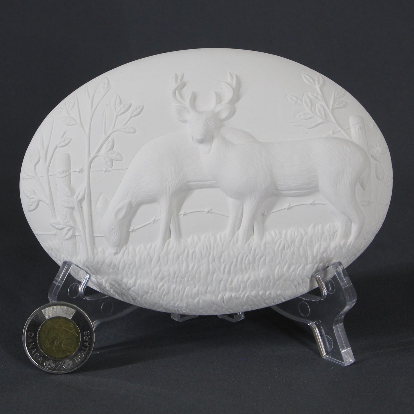 Oval Plate Deer