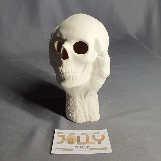 Human Skull in Hand Decor