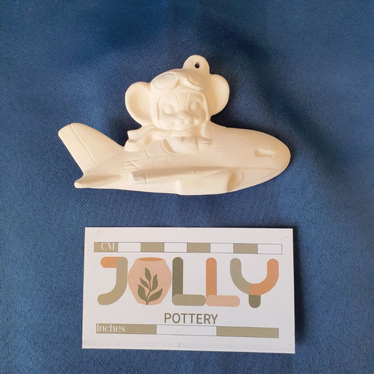Mouse Driving Plane Ornament